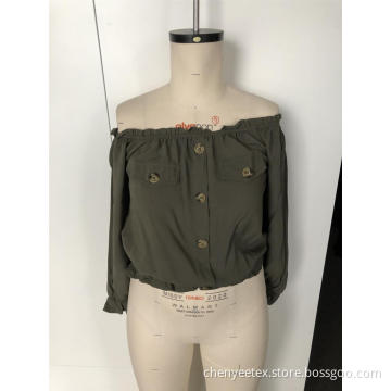 Long sleeves shirt with loose shoulders
